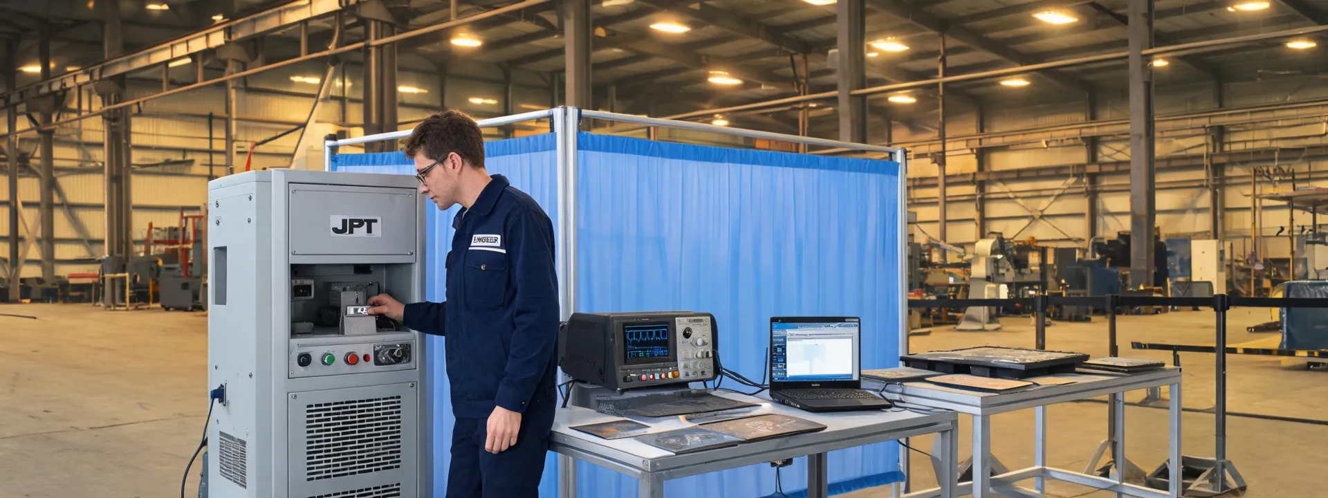 JPT field engineer servicing fiber laser marking source