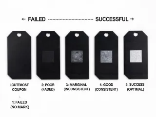 Anodized aluminum black marking coupons