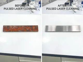 Pulsed laser cleaning before and after strips