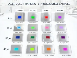 Stainless laser color marking sample set