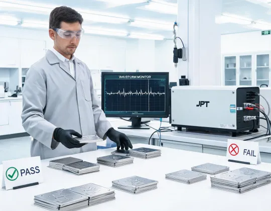 Laser marking engineer sorting successful and failed sample plates
